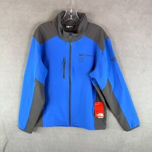 The North Face Mens Tech Stretch Softshell Jacket WINDWALL Sz Large Monster Blue